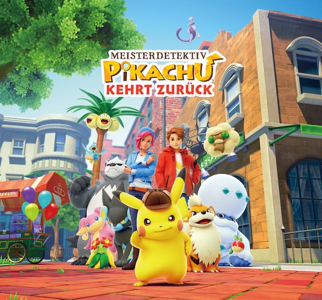 Meisterdetektiv Pikachu, seine menschlichen Freunde und Pokémon-Begleiter versammeln sich für den nächsten Fall.